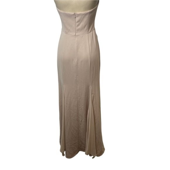 VERA WANG 'White' Bridesmaid Prom V-Wire Crepe Mermaid Dress Light Mauve Size 4 - Picture 8 of 14